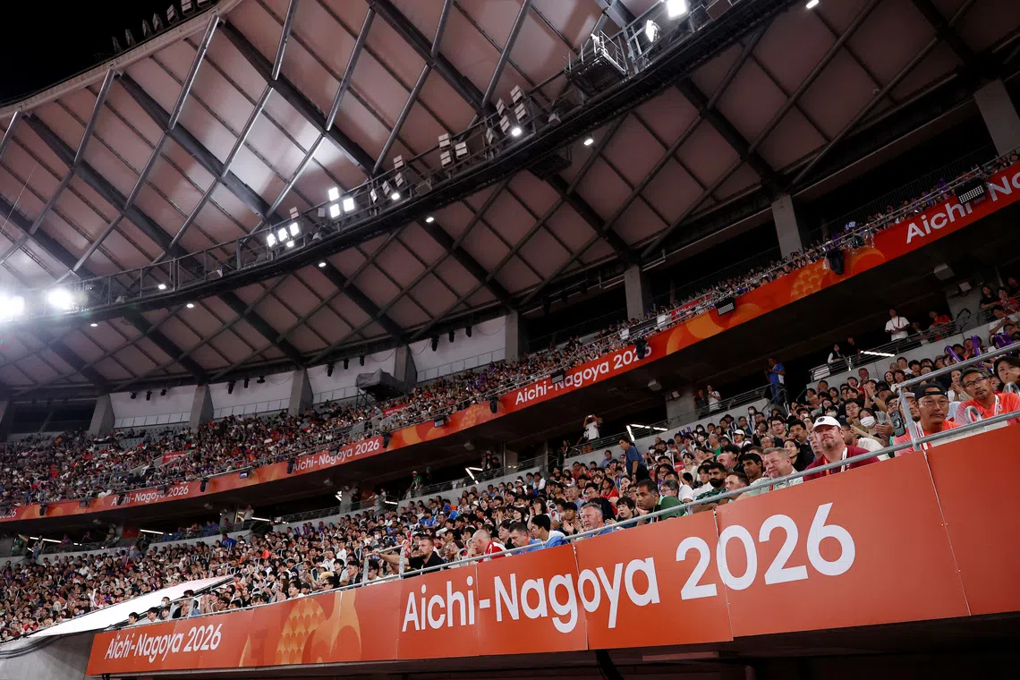 Asian Games - Aichi-Nagoya 2026 - Athletics - Paloma Mizuho Sports Park, Nagoya, Japan - September 25, 2026 General view of fans inside the stadium REUTERS/Chalinee Thirasupa