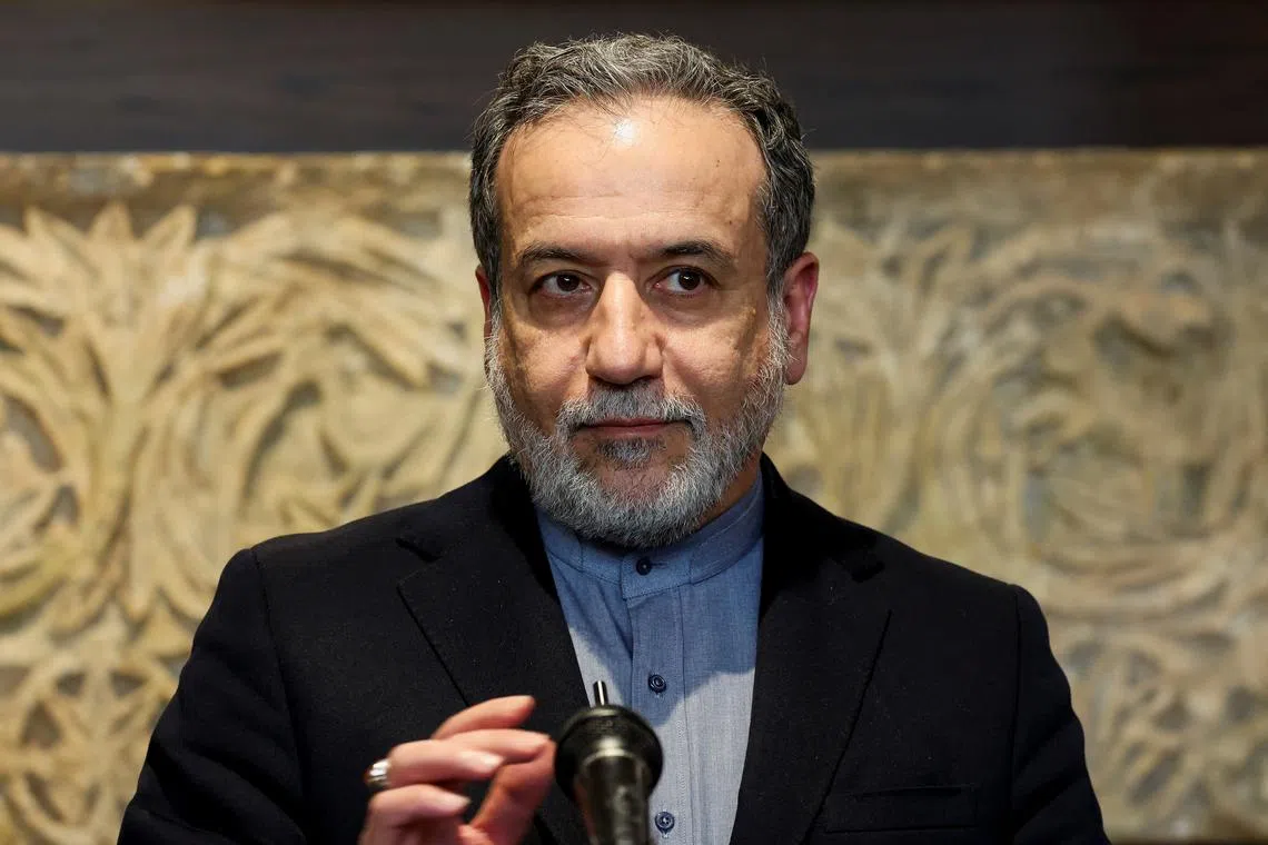 FILE PHOTO: Iranian Foreign Minister Abbas Araqchi looks on as he speaks to the media, in Beirut, Lebanon, October 4, 2024. REUTERS/Mohamed Azakir/ File Photo