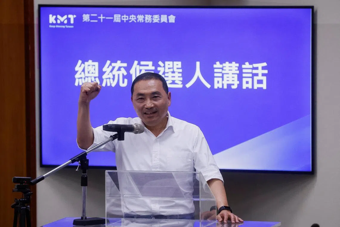 Mayor of New Taipei Hou Yu-ih was nominated by Taiwan's main opposition party Kuomintang (KMT) as its candidate for the presidential election in January 2024.