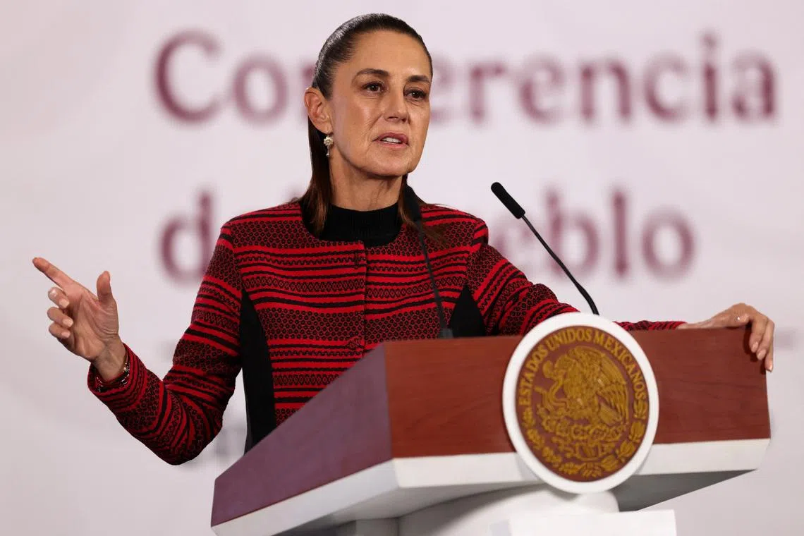 Mexico's President Claudia Sheinbaum addresses the media in her daily press conference, in Mexico City, Mexico March 30, 2026. REUTERS/Quetzalli Nicte-Ha