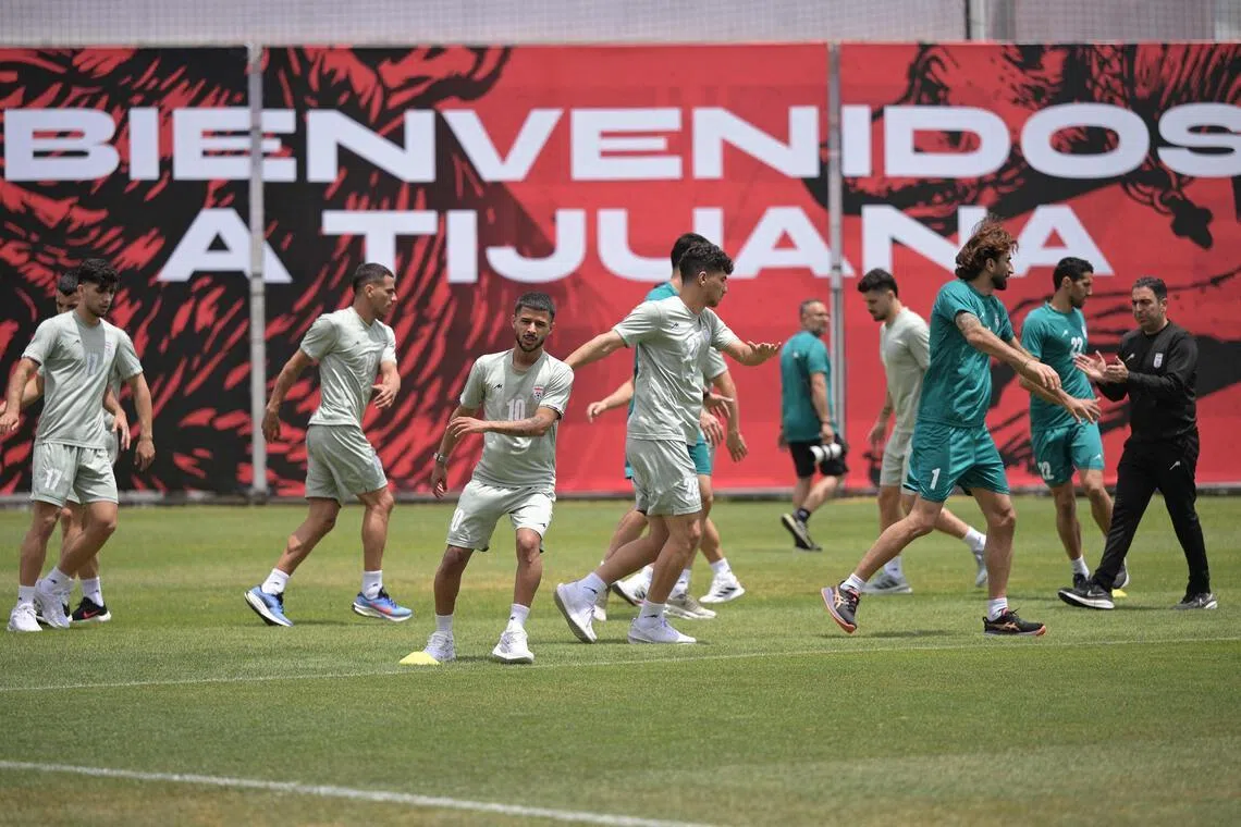 Iran's players training on June 11 in Tijuana, Mexico.
