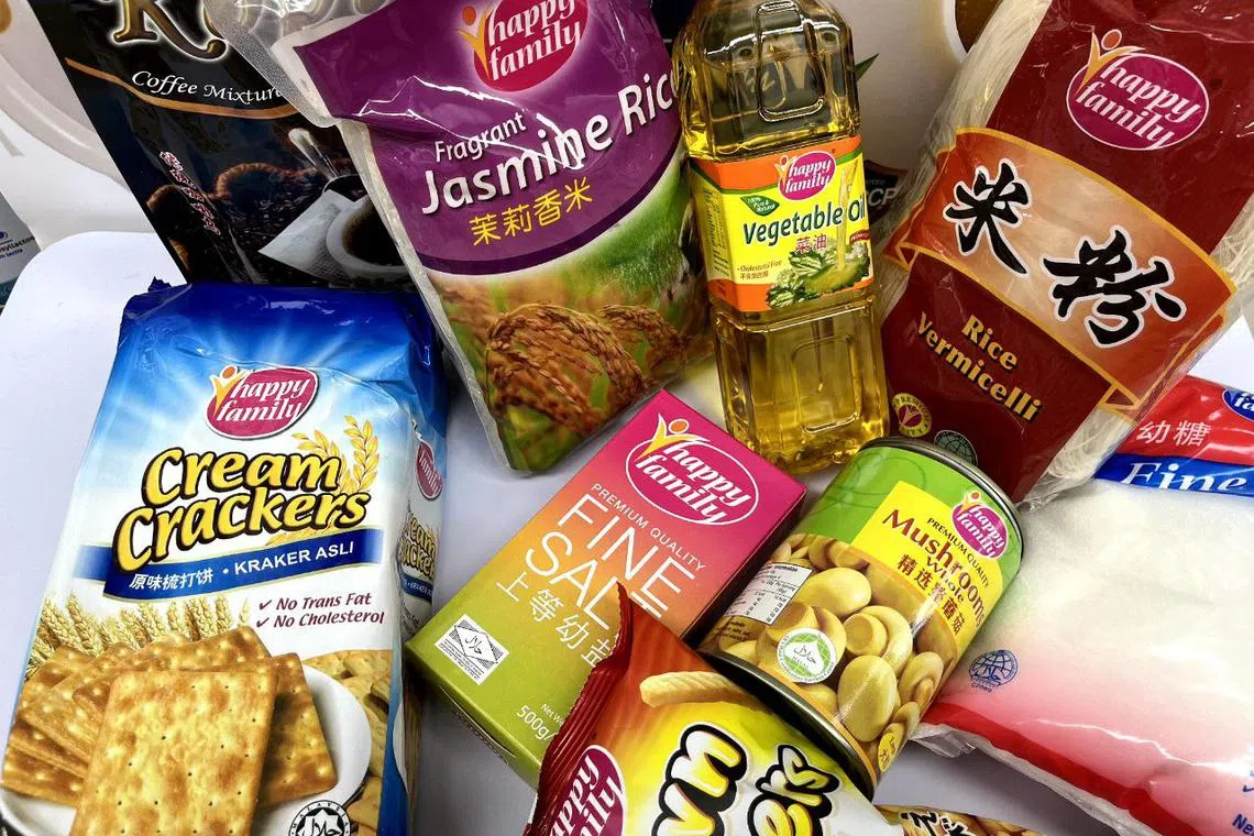 Photo of items in $25 food bundles that can be donated to charity