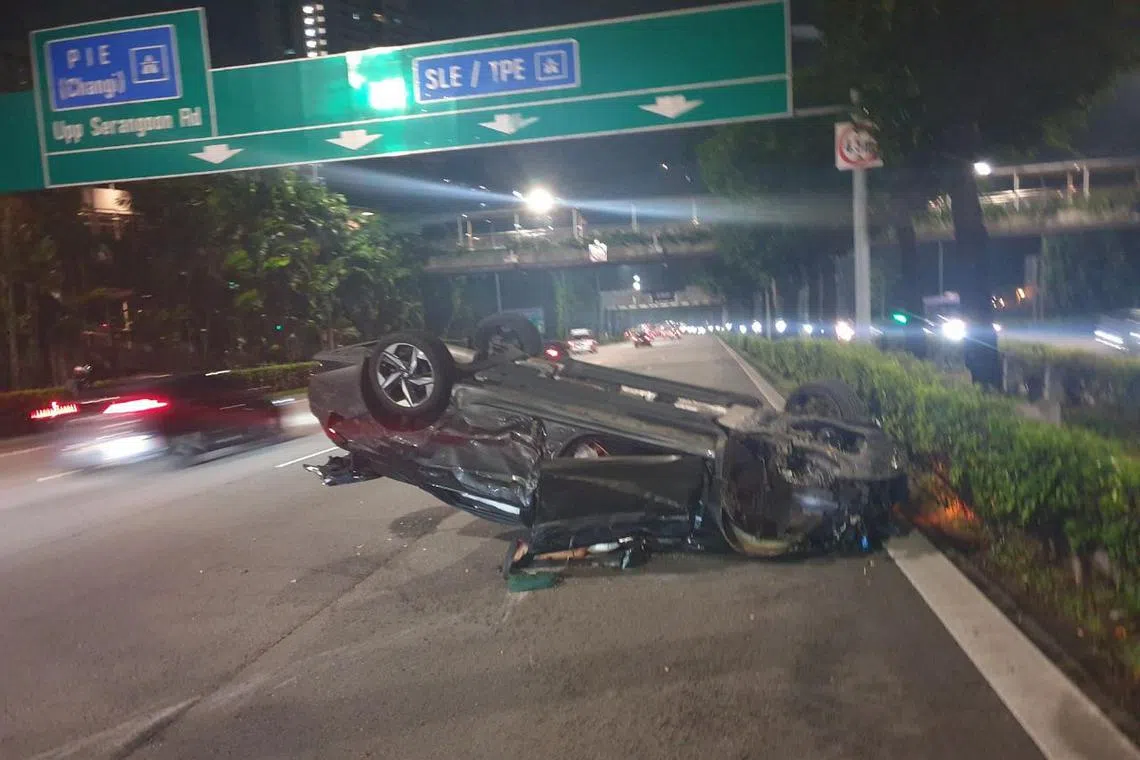 The police were alerted to the accident along the CTE before the Upper Serangoon Road Exit at 6.21am on Friday.