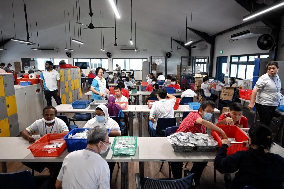 ST20241115_202434200867 Kua Chee Siong/ smhub15/

The official re-opening of MINDS Idea Employment Development Centre (IEDC) at the MINDS IDEA Employment Development Centre located at Rosyth Road, on Nov 15, 2024. 

Guest-of-honour Mr Masagos Zulkifli, Minister for Social and Family Development, Second Minister for Health, and Minister-in-Charge of Muslim Affairs announces firstly: revamp of post-18 service model. 
With this new service model, all MINDS Centres will be reorganised to become a one-stop hub, offering multi-service pathways to meet the varying needs of Persons with Intellectual Disability (PWIDs) and their families. With this shift, PWIDs will be able to receive the services from a location nearest to their residence. 
And secondly: renaming of MINDS IEDC to MINDS Regional Hub (Hougang). To reflect the change in its service model, MINDS adult centres will be renamed from 1 April 2025. Employment Development Centres will be renamed Regional Hubs; Training & Development Centres will be renamed Community Hubs and MINDS Hubs will be renamed Satellite Hubs.

The MINDS Regional Hub @ Hougang, located at Rosyth Road, will serve as a vital touchpoint for PWIDs and their families living in and around the vicinity. 
The hub offers a comprehensive range of MINDS services, including care, support, employment and lifelong learning, tailored to clients? preferences, interests, needs and strengths. It also offers opportunities for the community to engage with clients and provides a supportive space for caregivers to connect, learn, and support one another.