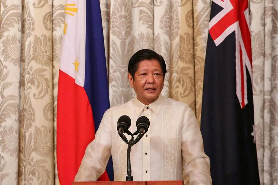 Philippine President Ferdinand Marcos Jr. speaks during a joint press statement with Australia's Prime Minister Anthony Albanese at the Malacanang Presidential Palace in Manila, Philippines, September 8, 2023. Earvin Perias/Pool via REUTERS/File Photo