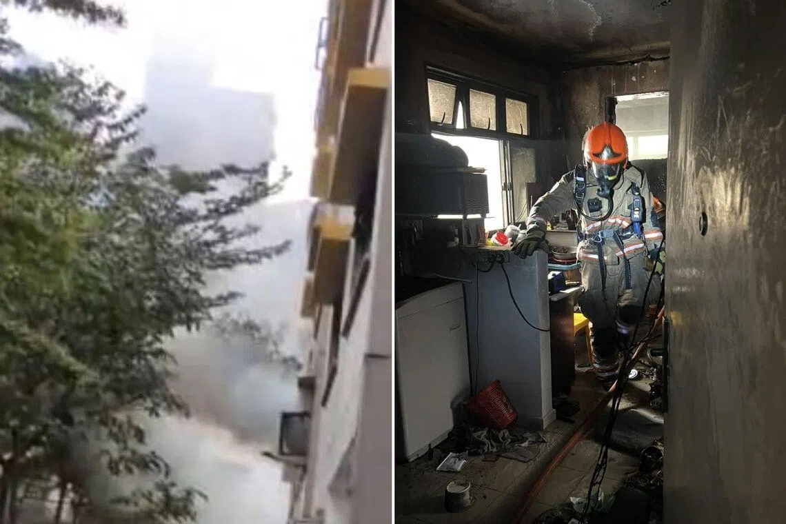 The fire involved the living room of a unit on the second floor.