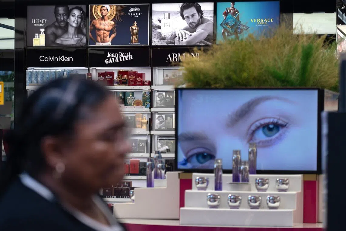 A display of Jean Paul Gaultier fragrances for sale in a store in central Madrid, Spain, on April 30, 2024. 