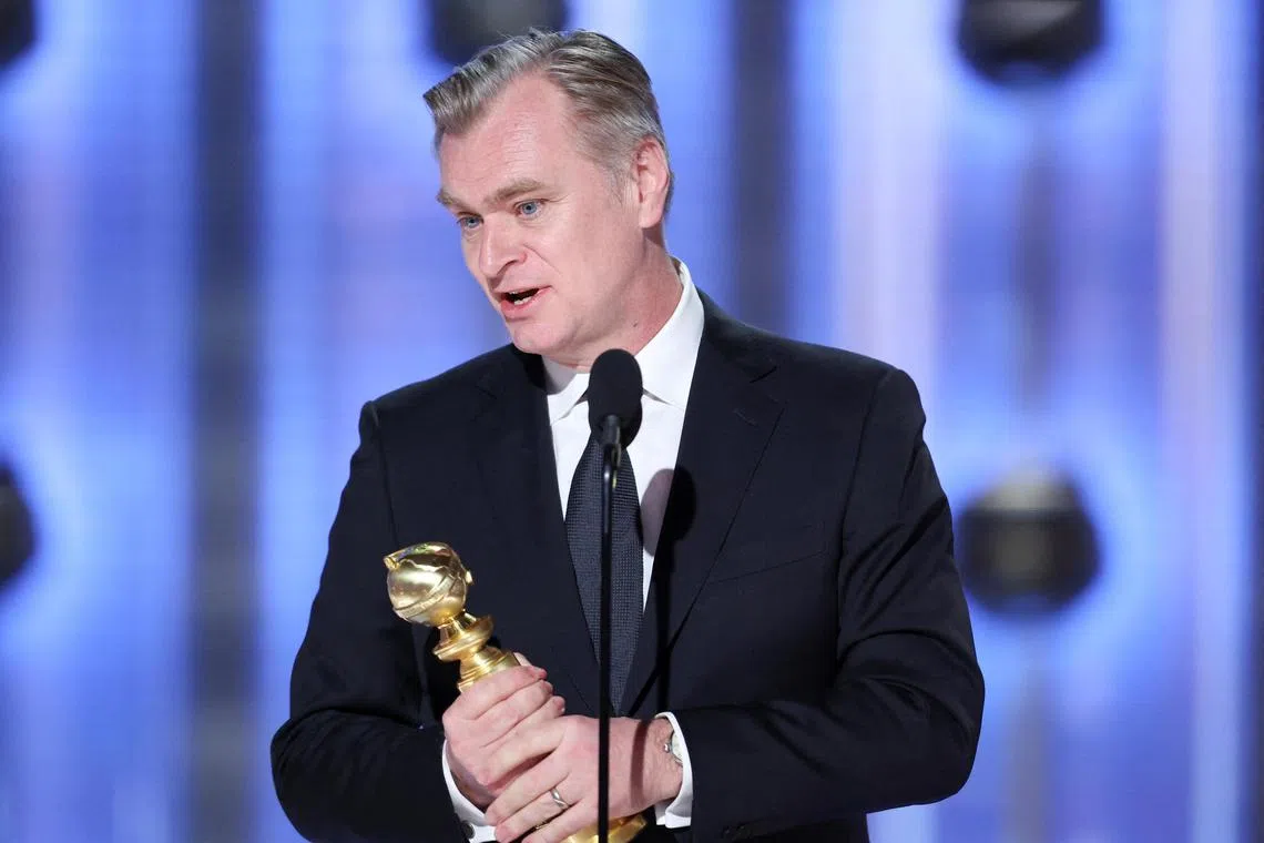 Christopher Nolan accepts the award for Best Director – Motion Picture for Oppenheimer at the 81st Golden Globe Awards held at the Beverly Hilton Hotel in Beverly Hills, California, on Jan 7, 2024.   