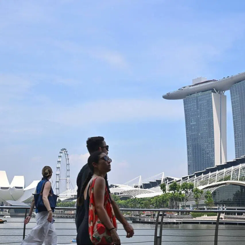 There were clear skies at Marina Boulevard at 2.30pm on Oct 27.
