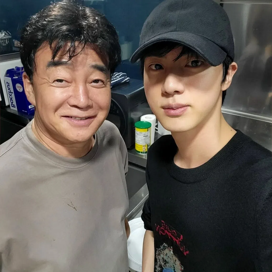 Jini’s Lamp, a liquor brand founded by BTS member Jin (right) and celebrity chef and entrepreneur Paik Jong-won initially gained attention for its unique flavor lineup.