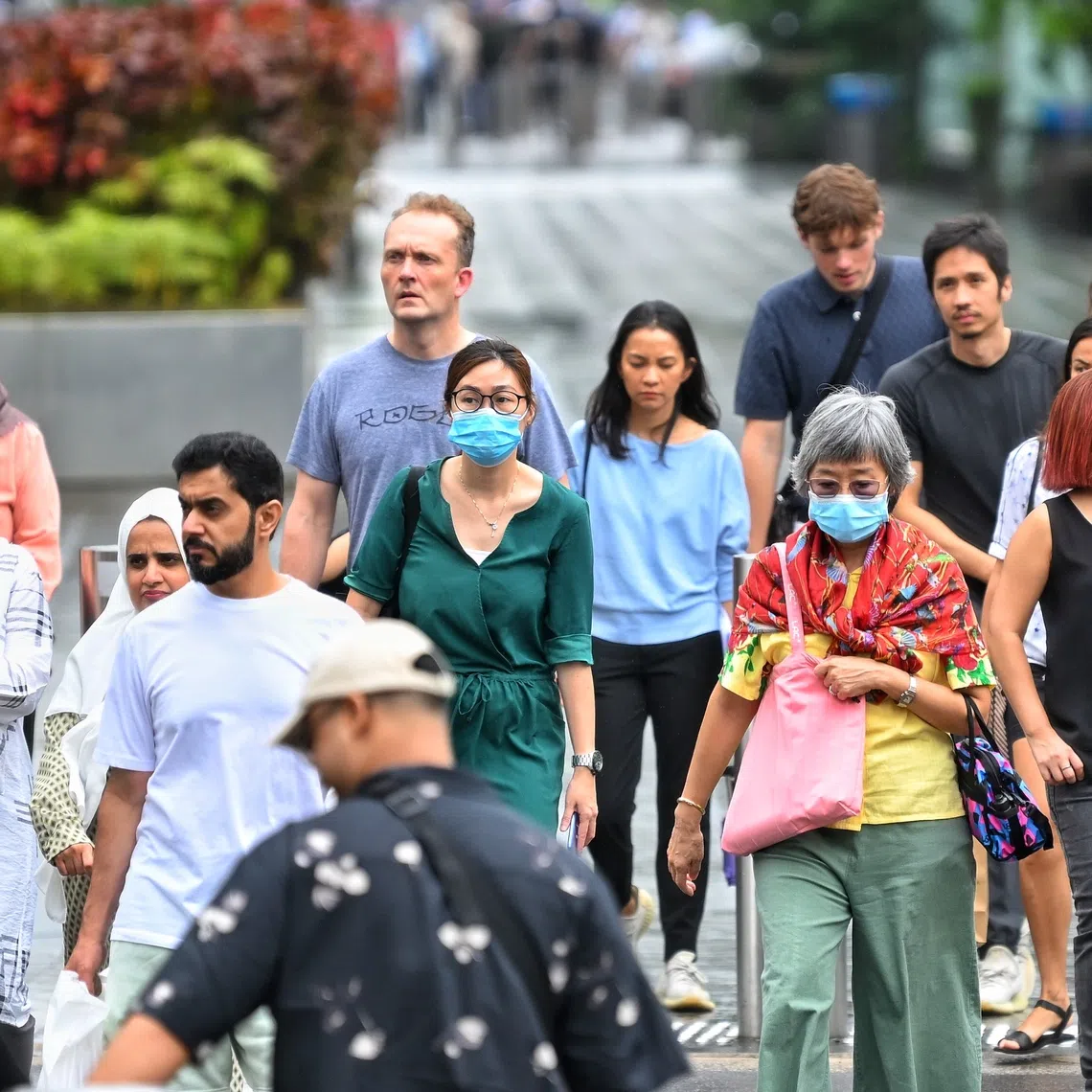Pedestrians/shoppers at Orchard Road, 6 March 2023. race, racial / religious harmony, Singapore, aging population, Singaporeans, foreigners, multi-racial, foreign talent