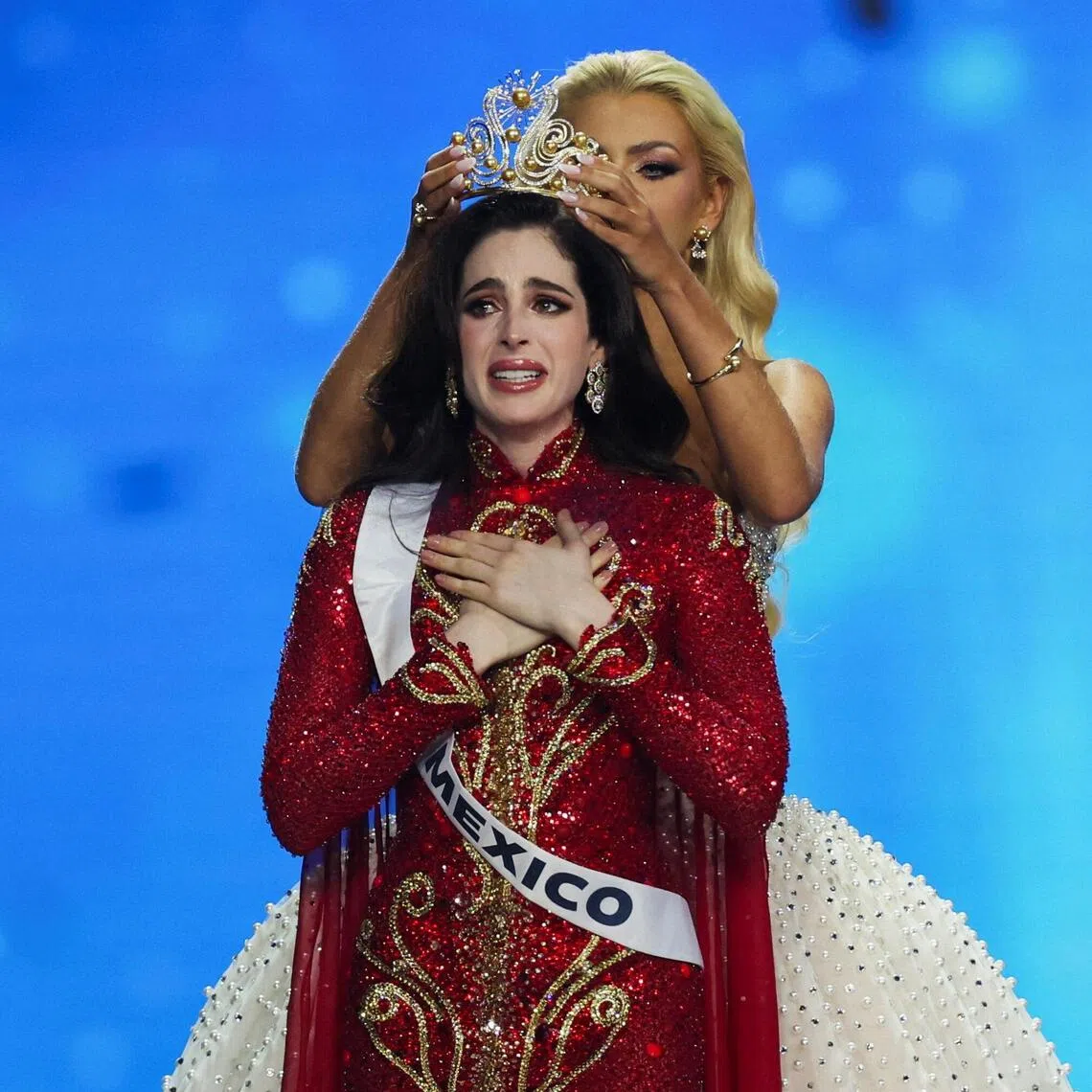 Miss Mexico Fatima Bosch is crowned Miss Universe during the 74th Miss Universe pageant in Bangkok.
