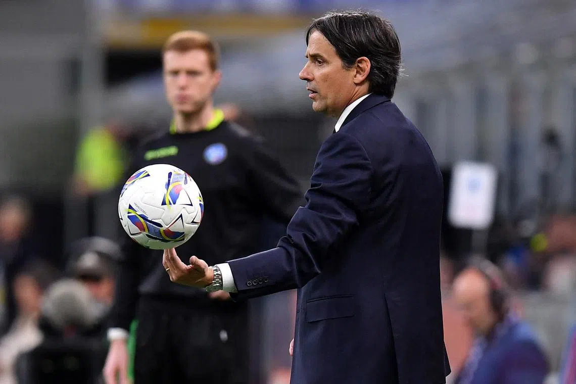 FILE PHOTO: Soccer Football - Serie A - Inter Milan v Udinese - San Siro, Milan, Italy - March 30, 2025 Inter Milan coach Simone Inzaghi REUTERS/Jennifer Lorenzini/File Photo