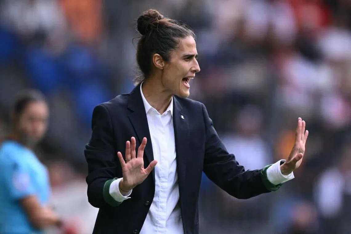 Spain's head coach Montse Tome reacts during the Uefa Women's Euro 2025 final football match between England and Spain. 