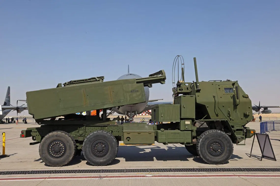 The military assistance package includes ammunition for Himars rocket launchers (pictured) and Bradley armored fighting vehicles.