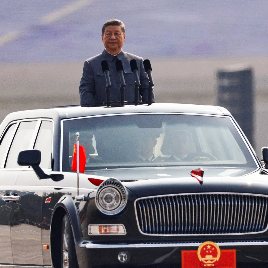 Chinese President Xi Jinping at a military parade to mark the 80th anniversary of the end of World War II in Beijing on Sept 3.
