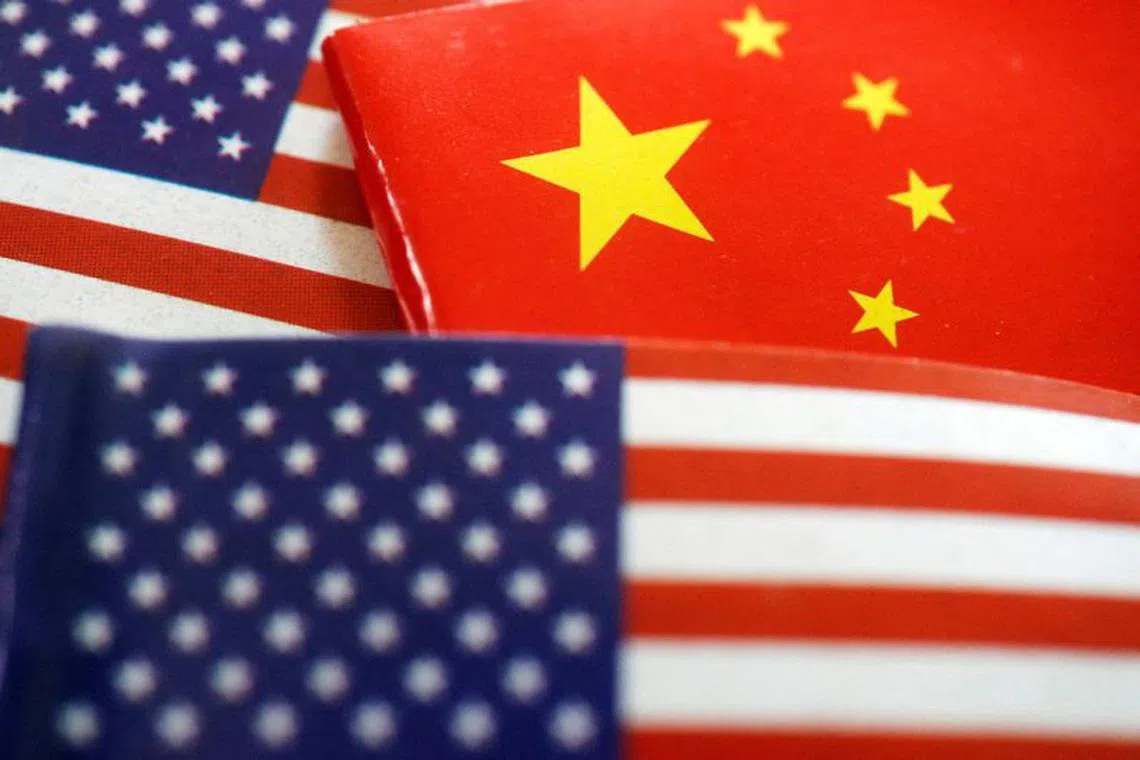 FILE PHOTO: Flags of U.S. and China are seen in this illustration picture taken August 2, 2022. REUTERS/Florence Lo/Illustration/File Photo