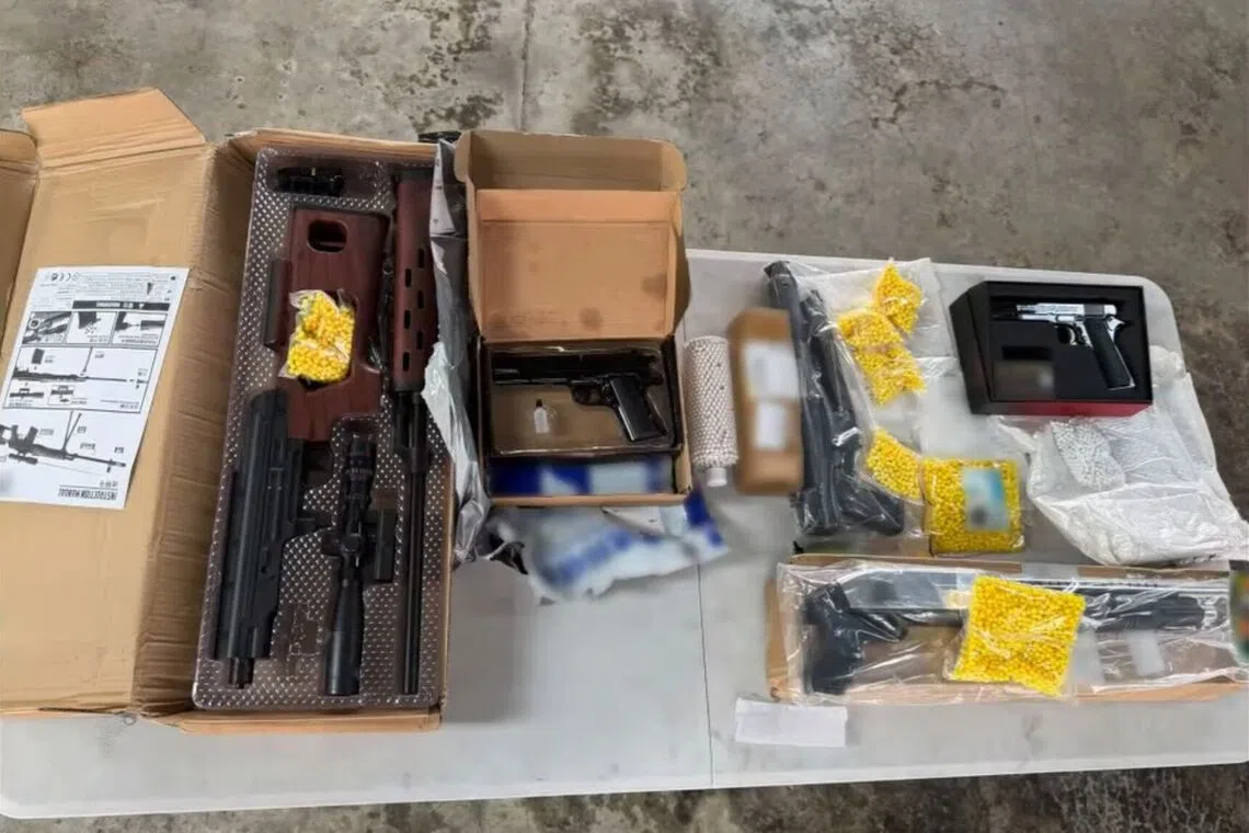 Officers at Pasir Panjang Scanning Station foiled an attempt to smuggle controlled weapons and ammunition into Singapore via an inbound cargo container, said ICA.