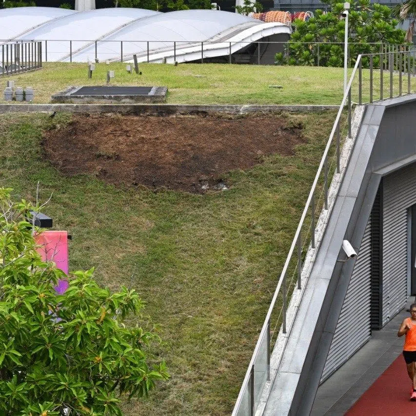 The fire involved a small patch of grass at the rooftop garden of the building.