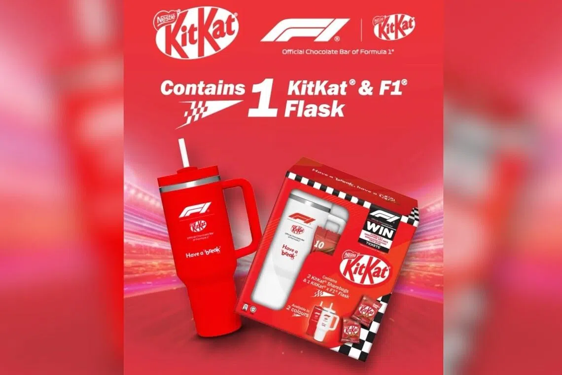 The KitKat packs released in collaboration with F1 is priced at $29.95 each. 