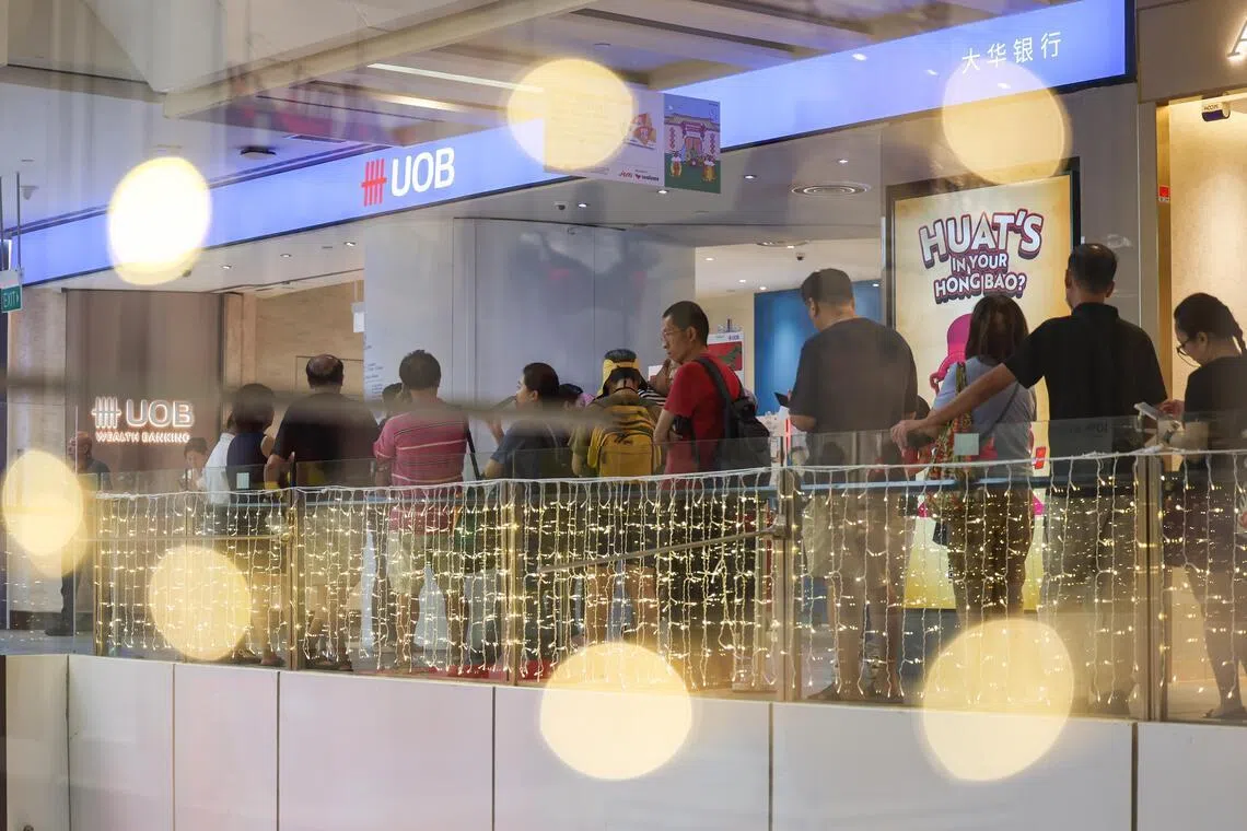 UOB shares fell the most among the  three Singapore banks, after the lender reported lower fourth-quarter and full-year earnings for 2025. 