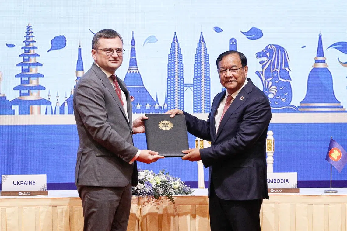 Ukrainian Foreign Minister Dmytro Kuleba signed the treaty on behalf of his country.