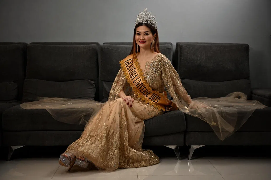 Portrait of Laura Lee, winner of Grandma Universe pageant, taken at her home on January 30, 2023. 

Laura Lee, 48, and grandma of 6, had her first child at 20 and first grandchild at 37.
She won the Grandma Universe title earlier this week in Bulgaria (only 14 other contestants).