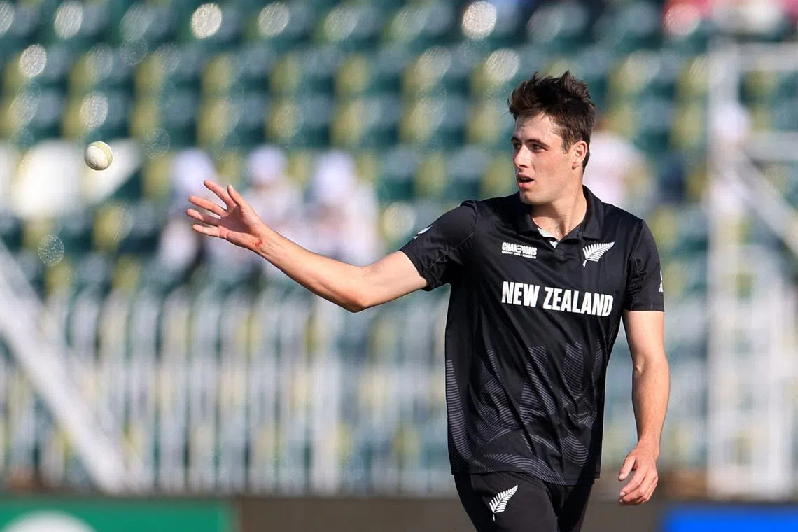 FILE PHOTO: Cricket - February 24, 2025 New Zealand's Will O'Rourke in action REUTERS/Akhtar Soomro/File Photo
