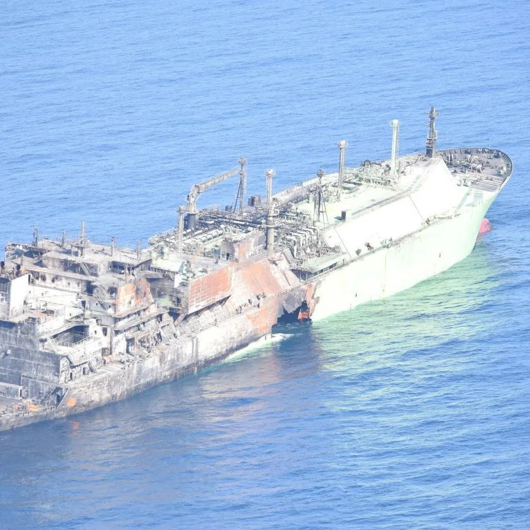 A Russian LNG tanker, Arctic Metagaz, damaged earlier this month and currently adrift without crew, floats in international waters in the Mediterranean Sea between Malta and the Italian islands of Lampedusa and Linosa, in this handout picture released on March 13, 2026. Marina Militare/Handout via REUTERS