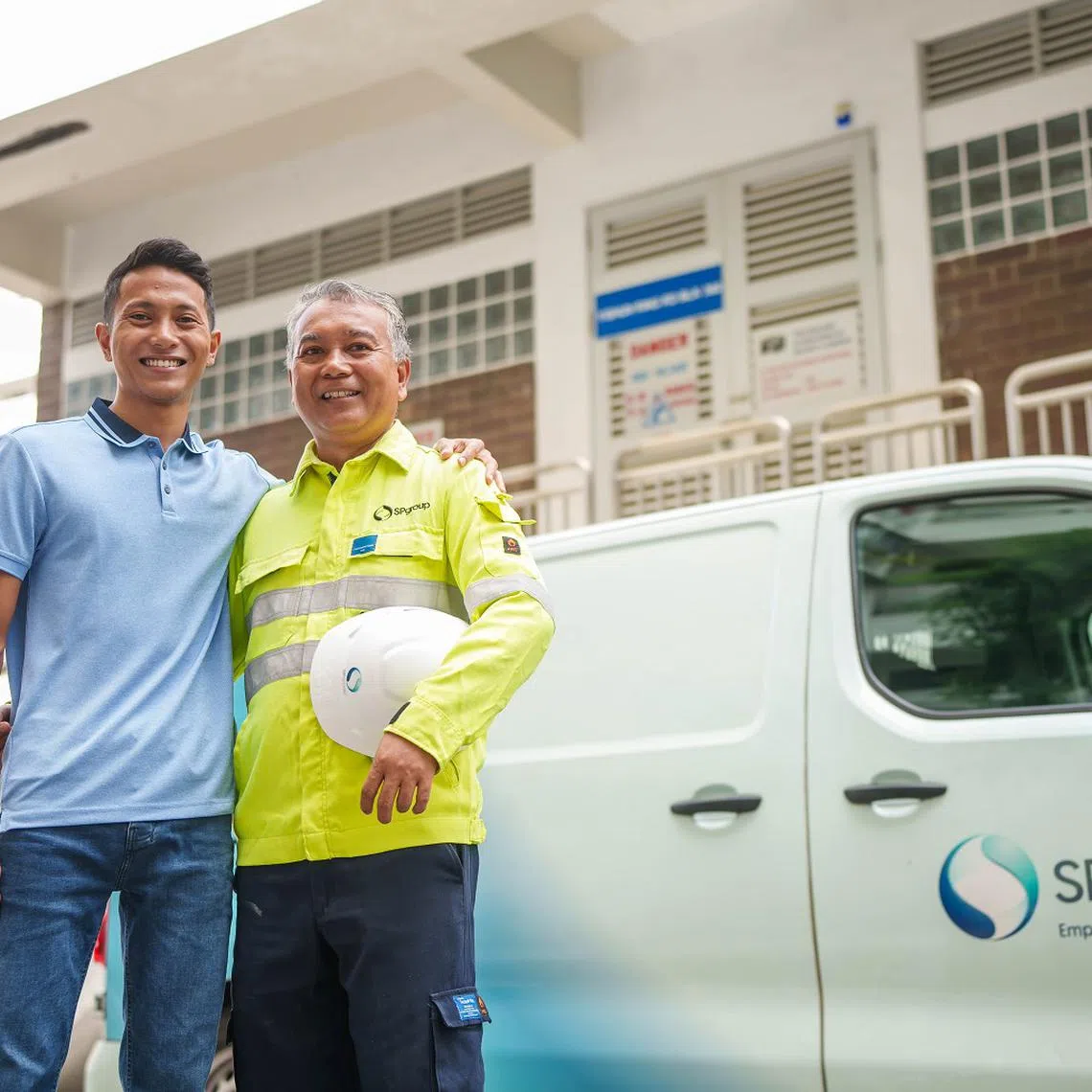 Mr Abd Fazil bin Hussain and son Muhammad Shalihin Abd Fazil joining SP Group for an eight-month internship