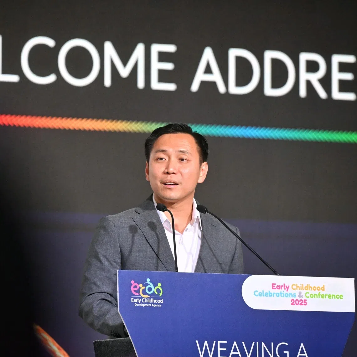 Minister of State for Social and Family Development Goh Pei Ming speaking at the Early Childhood Celebrations & Conference on Sept 26.