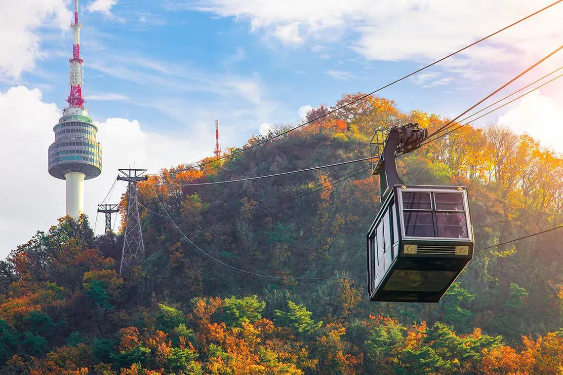 Namsan Cable Car in Seoul.