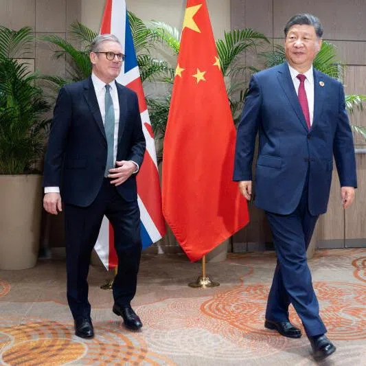 UK Prime Minister Keir Starmer's (left) visit is expected to include a bilateral meeting with Chinese President Xi Jinping.