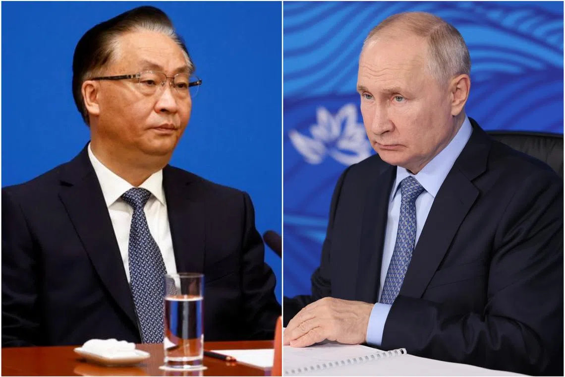 China’s Deputy Premier Zhang Guoqing (left) met Russian President Vladimir Putin in Vladivostok, where Russia is holding an economic forum.