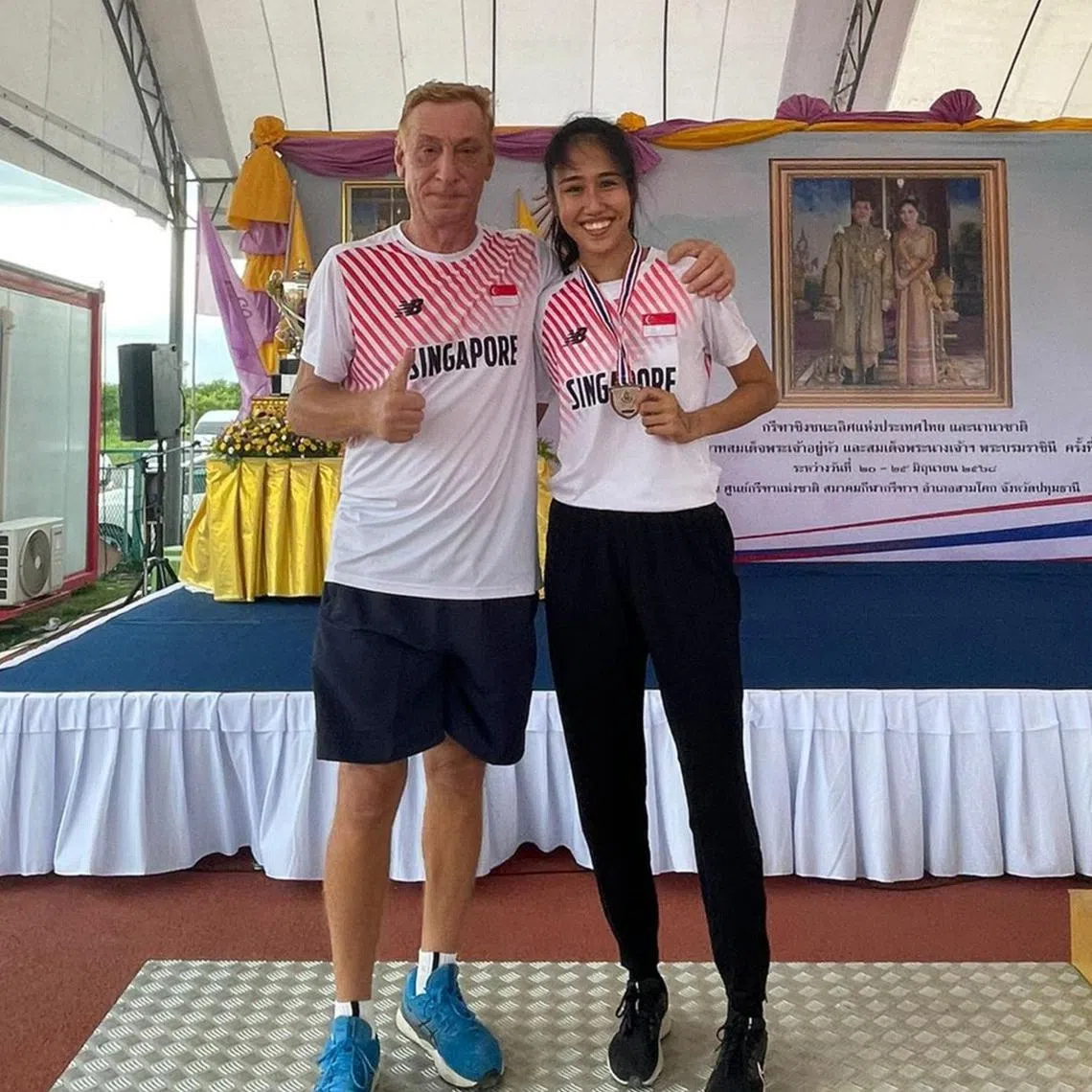 Tia Rozario (right) and national jumps coach Valeri Obidko started working together in 2013 before a hiatus of more than a decade 