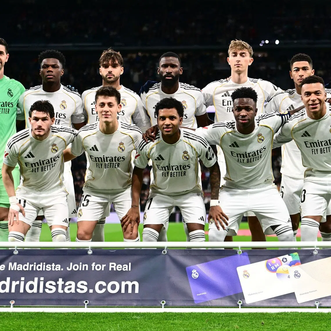 Soccer Football - LaLiga - Real Madrid v Sevilla - Santiago Bernabeu, Madrid, Spain - December 20, 2025 Real Madrid players pose for a team group photo before the match REUTERS/Juan Barbosa