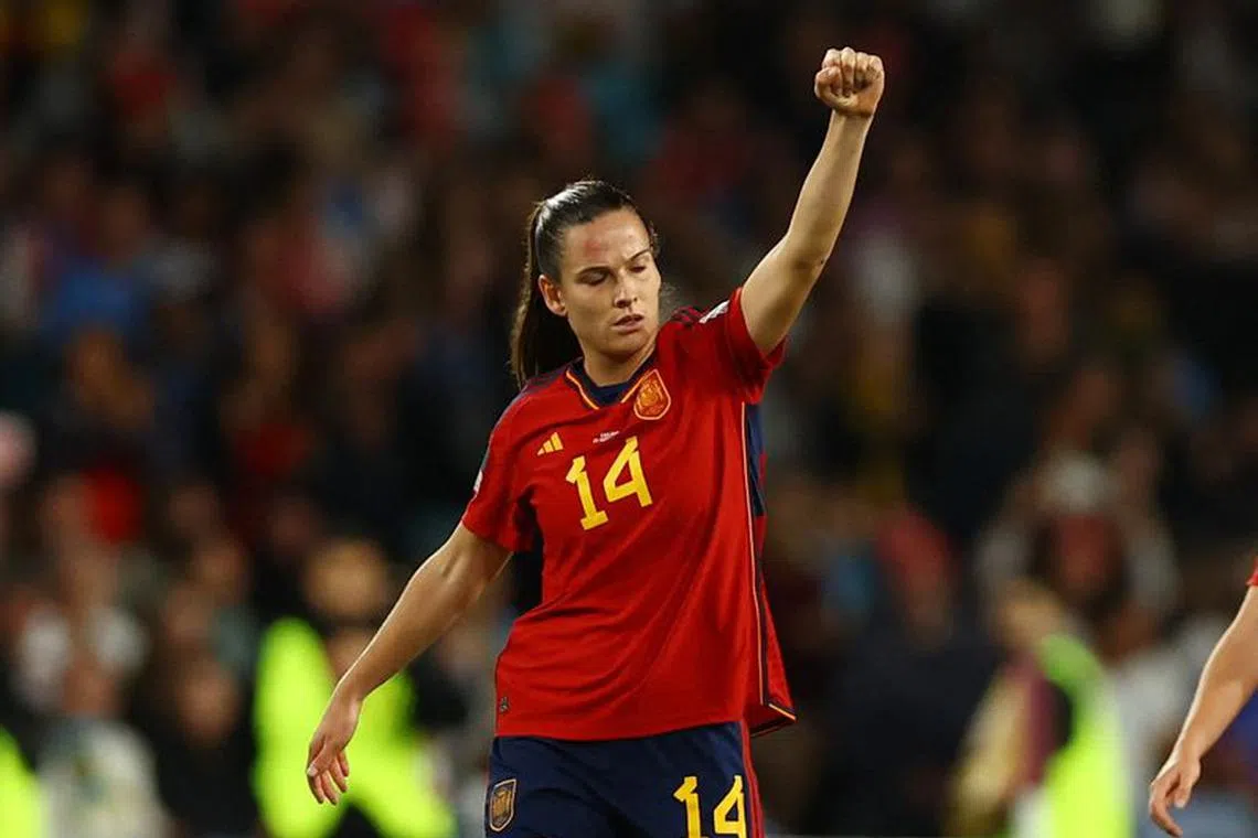 FILE PHOTO: Soccer Football - FIFA Women's World Cup Australia and New Zealand 2023 - Final - Spain v England - Stadium Australia, Sydney, Australia - August 20, 2023 Spain's Laia Codina reacts REUTERS/Hannah Mckay/File Photo