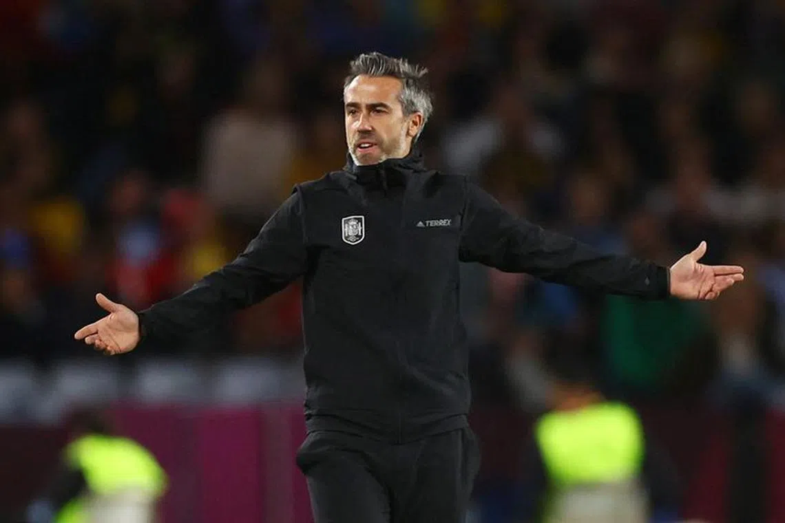 FILE PHOTO: Soccer Football - FIFA Women&#039;s World Cup Australia and New Zealand 2023 - Final - Spain v England - Stadium Australia, Sydney, Australia - August 20, 2023 Spain coach Jorge Vilda reacts REUTERS/Carl Recine/File Photo