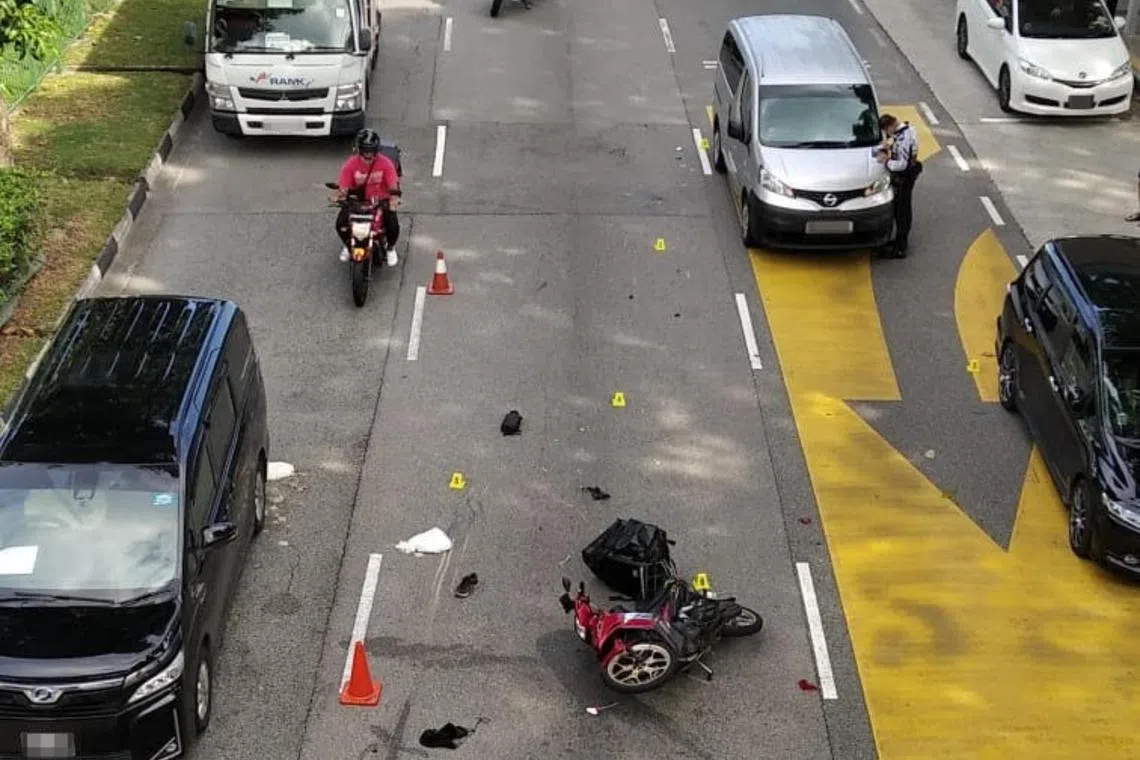 The accident happened at around 3pm along Bedok North Road towards Tampines Avenue 10.