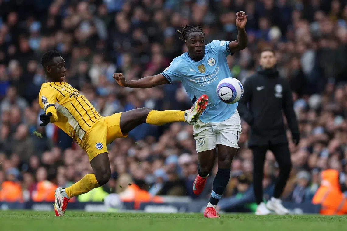 Man City held to 2-2 home draw by Brighton | The Straits Times