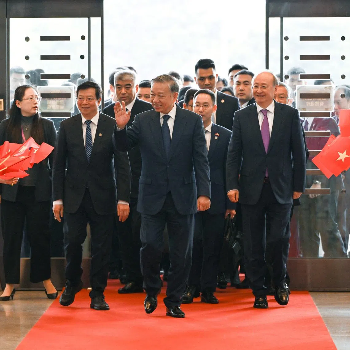 Vietnam's President and Communist Party Secretary General To Lam arrives at Tsinghua University in Beijing, China April 14, 2026. cnsphoto via REUTERS