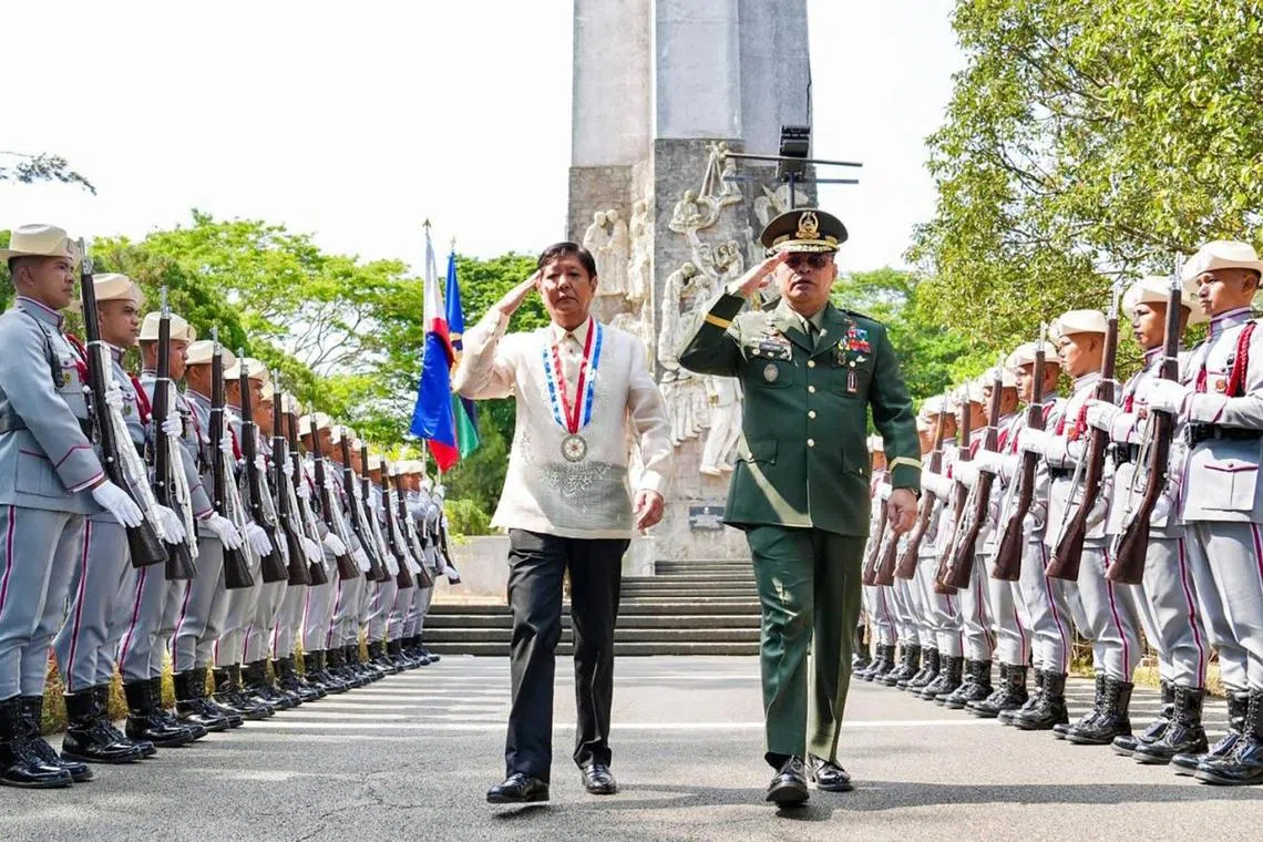 Philippine President Ferdinand Marcos Jr attending the Day of Valor rites in Bataan, Philippines on April 10, 2023. 
