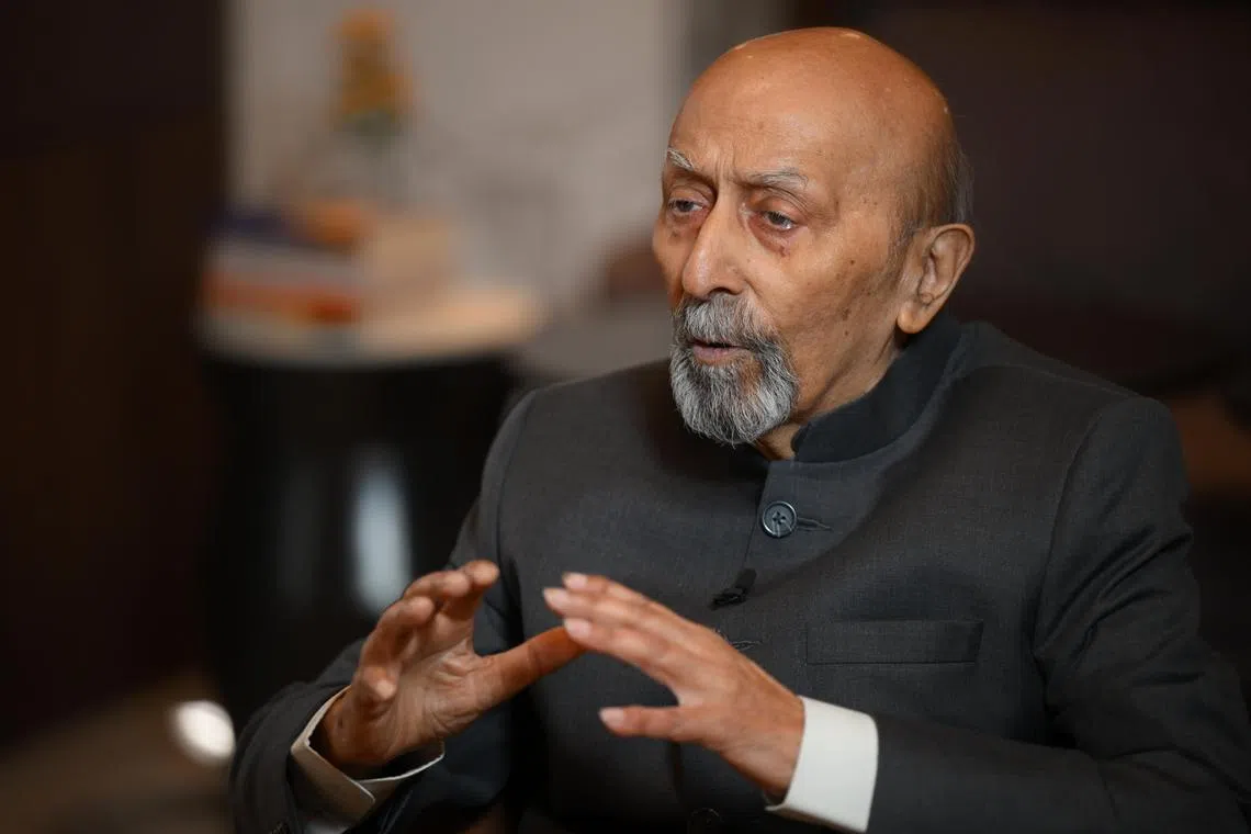 Honorary Citizen Award recipient Tarun Das, the former Director General of the Confederation of Indian Industry, pictured at the Taj Mahal Hotel in New Delhi, India, on Jan 15, 2025.