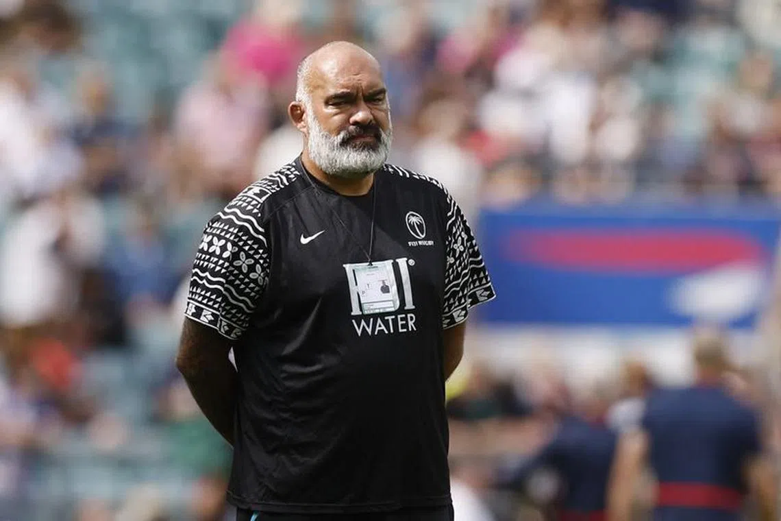 Rugby Union -  England v Fiji - World Cup Warm Up - Twickenham Stadium, London, Britain - August 26, 2023 Fiji head coach Simon Raiwalui during the warm up before the match Action Images via Reuters/Andrew Couldridge