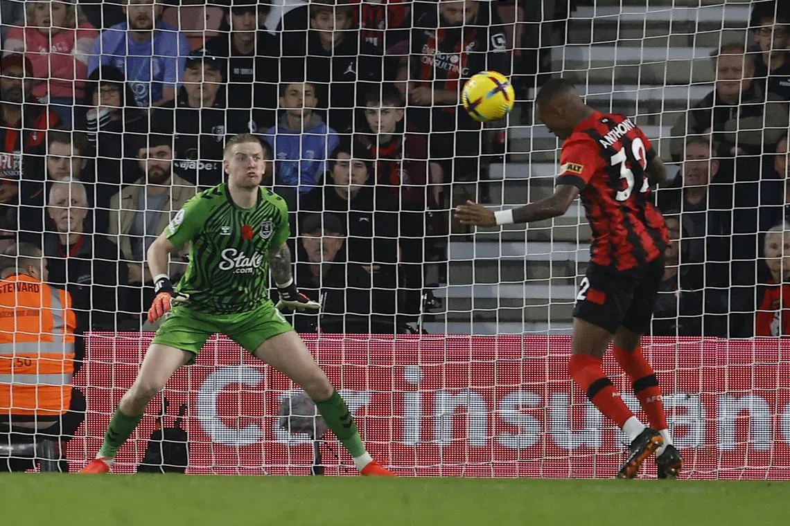 Bournemouth's Jaidon Anthony scores their third goal.