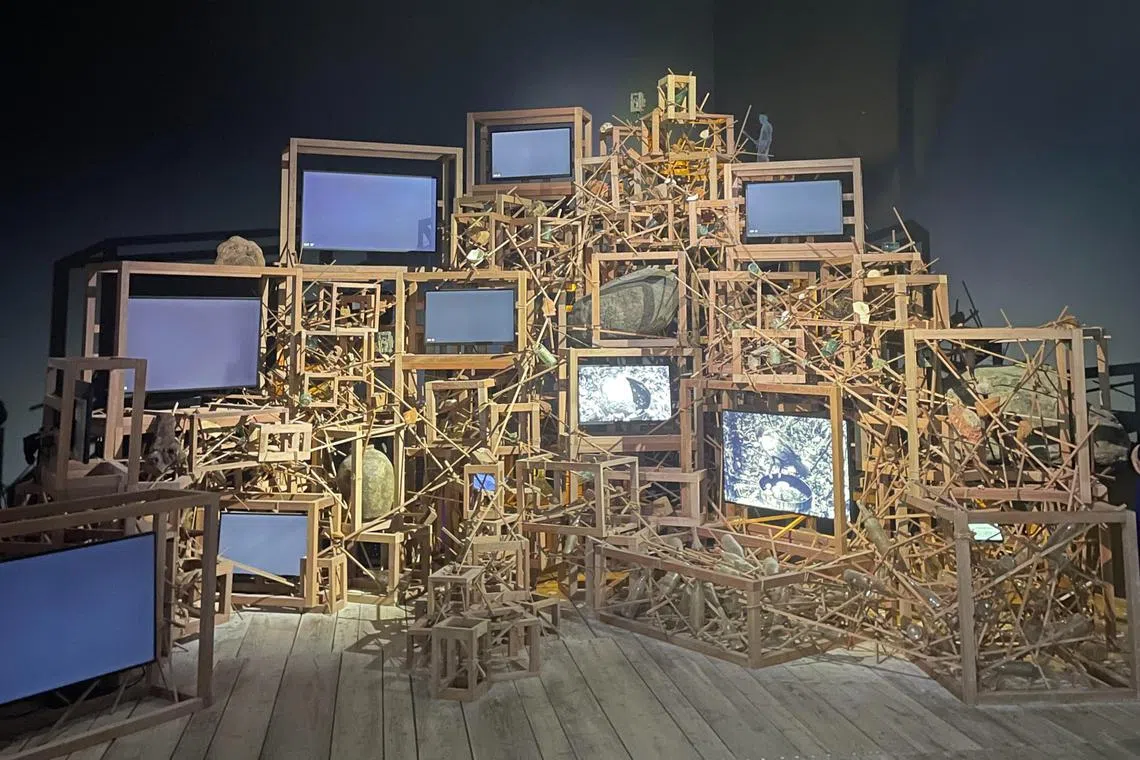 Robert Zhao's installation Trash Stratum at the Venice Biennale.