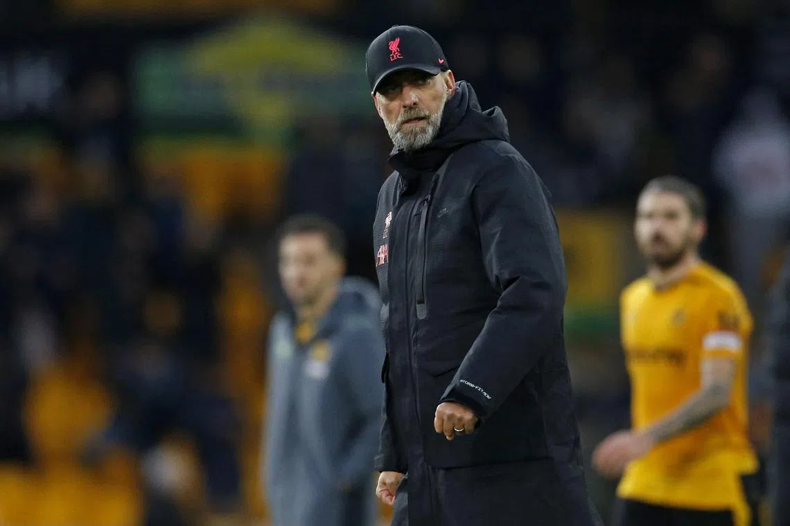 Klopp, whose side came close to winning an unprecedented quadruple of trophies last season, appears incapable of stopping the rot.