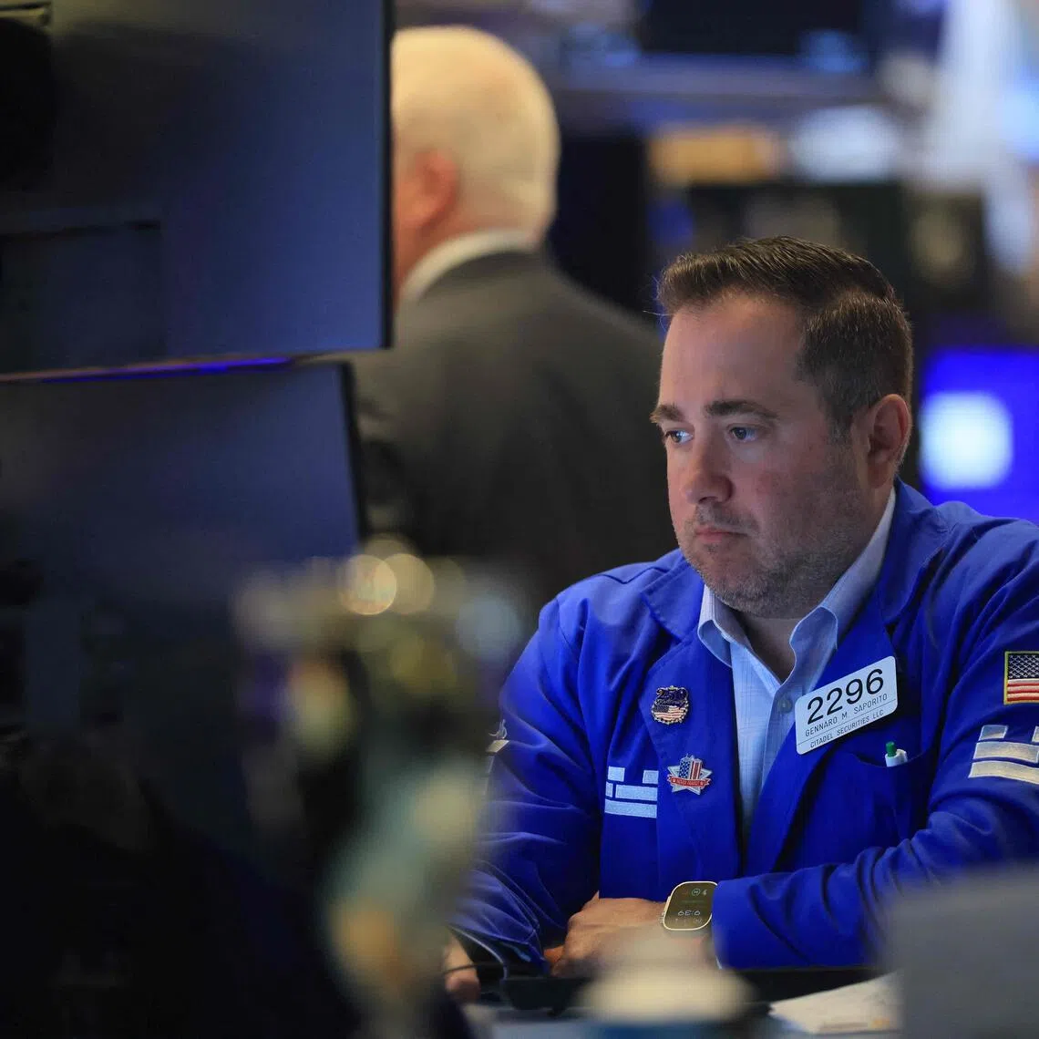 Traders working on the floor of the New York Stock Exchange on Sept 9, in New York City.