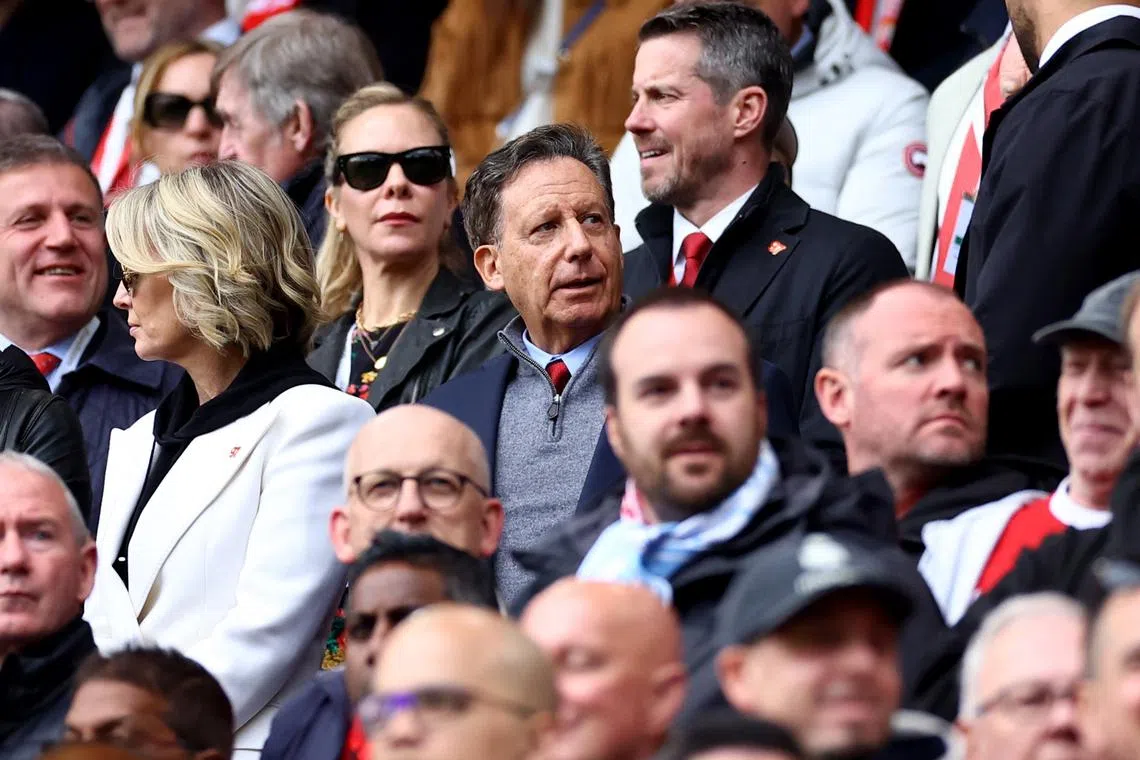 FILE PHOTO: Soccer Football - Premier League - Liverpool v Crystal Palace - Anfield, Liverpool, Britain - April 14, 2024 Liverpool chairman Tom Werner in the stands before the match REUTERS/Carl Recine/File photo
