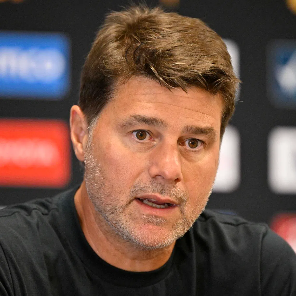 FILE PHOTO: Jun 22, 2025; Arlington, Texas, USA; United States of America head coach Mauricio Pochettino during a press conference post game against Haiti during a group stage match of the 2025 Gold Cup at AT&T Stadium. Mandatory Credit: Jerome Miron-Imagn Images/ File Photo